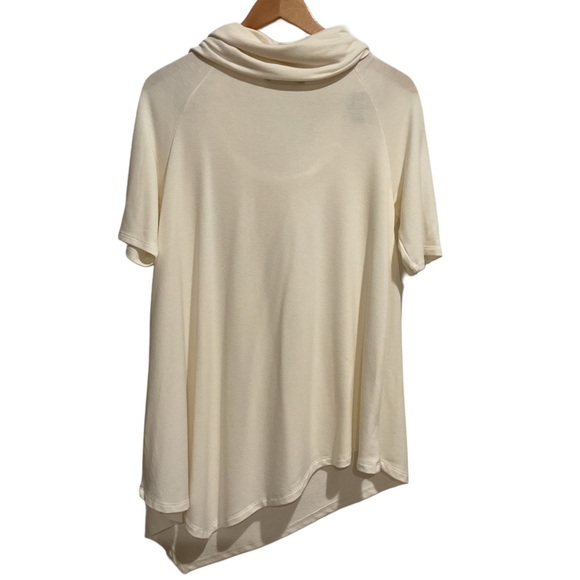 Soft Surroundings Women’s Cowl Neck Blouse Short Sleeve - Picture 2 of 6